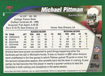 2002 Topps - Topps Collection #8 Michael Pittman Back