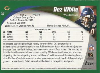 2002 Topps - Topps Collection #34 Dez White Back