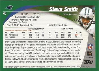 2002 Topps - Topps Collection #40 Steve Smith Back