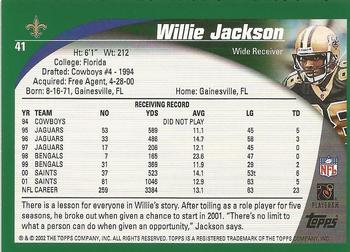 2002 Topps - Topps Collection #41 Willie Jackson Back