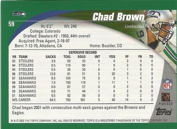2002 Topps - Topps Collection #59 Chad Brown Back