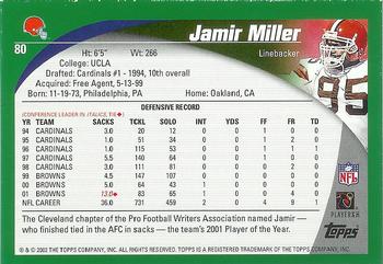 2002 Topps - Topps Collection #80 Jamir Miller Back
