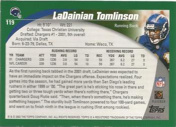 2002 Topps - Topps Collection #119 LaDainian Tomlinson Back