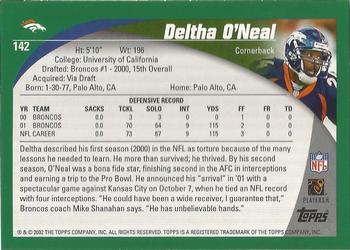 2002 Topps - Topps Collection #142 Deltha O'Neal Back