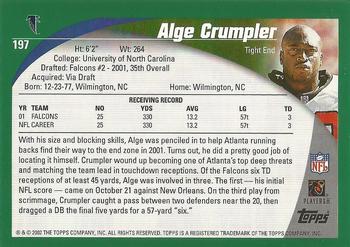 2002 Topps - Topps Collection #197 Alge Crumpler Back