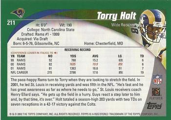2002 Topps - Topps Collection #211 Torry Holt Back