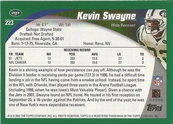 2002 Topps - Topps Collection #223 Kevin Swayne Back