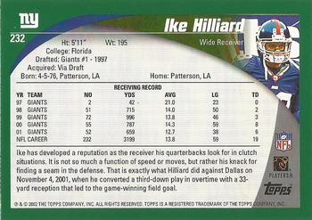 2002 Topps - Topps Collection #232 Ike Hilliard Back