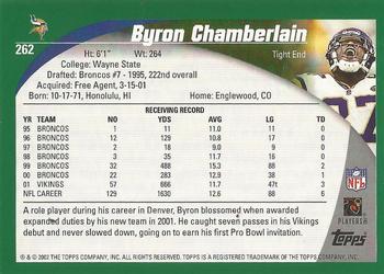 2002 Topps - Topps Collection #262 Byron Chamberlain Back