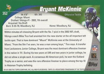 2002 Topps - Topps Collection #352 Bryant McKinnie Back