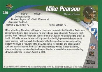 2002 Topps - Topps Collection #370 Mike Pearson Back