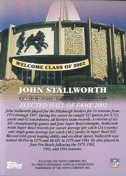 2002 Topps - Hall of Fame Class of 2002 #NNO John Stallworth Back