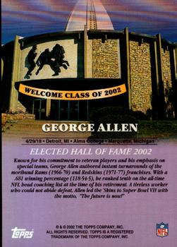 2002 Topps - Hall of Fame Class of 2002 #NNO George Allen Back