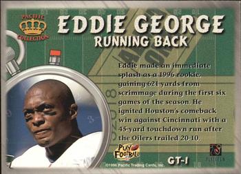 1996 Pacific Litho-Cel - Game Time #GT-1 Eddie George Back