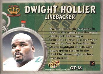 1996 Pacific Litho-Cel - Game Time #GT-18 Dwight Hollier Back