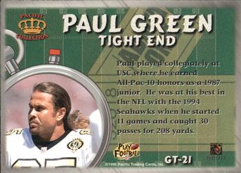 1996 Pacific Litho-Cel - Game Time #GT-21 Paul Green Back