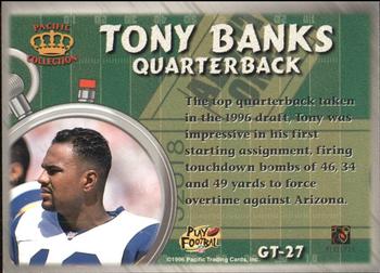 1996 Pacific Litho-Cel - Game Time #GT-27 Tony Banks Back