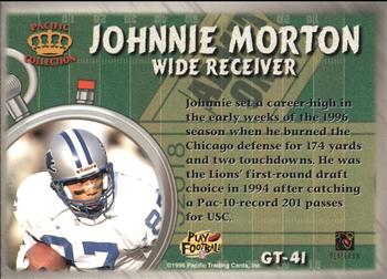 1996 Pacific Litho-Cel - Game Time #GT-41 Johnnie Morton Back