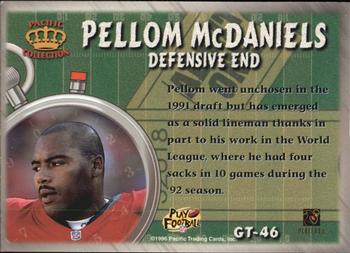 1996 Pacific Litho-Cel - Game Time #GT-46 Pellom McDaniels Back