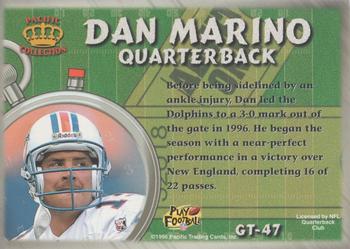 1996 Pacific Litho-Cel - Game Time #GT-47 Dan Marino Back