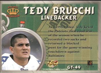 1996 Pacific Litho-Cel - Game Time #GT-49 Tedy Bruschi Back