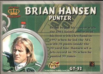 1996 Pacific Litho-Cel - Game Time #GT-52 Brian Hansen Back