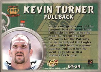 1996 Pacific Litho-Cel - Game Time #GT-54 Kevin Turner Back