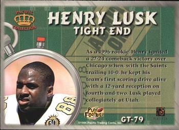 1996 Pacific Litho-Cel - Game Time #GT-79 Henry Lusk Back