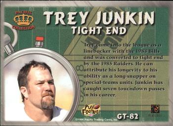1996 Pacific Litho-Cel - Game Time #GT-82 Trey Junkin Back