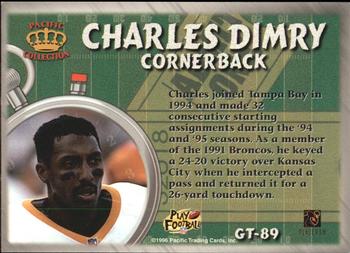 1996 Pacific Litho-Cel - Game Time #GT-89 Charles Dimry Back