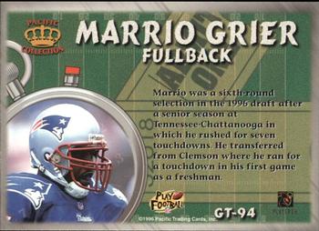 1996 Pacific Litho-Cel - Game Time #GT-94 Marrio Grier Back