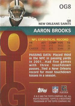 2002 Topps - Own the Game #OG8 Aaron Brooks Back