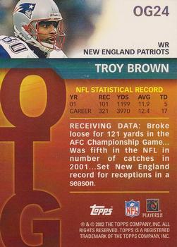 2002 Topps - Own the Game #OG24 Troy Brown Back