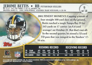 2001 Topps Pro Bowl Card Show #9 Jerome Bettis Back