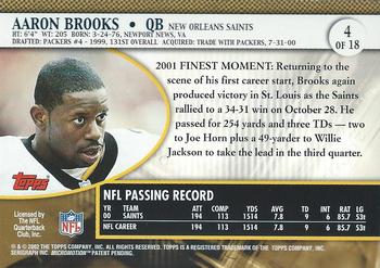 2001 Topps Pro Bowl Card Show #4 Aaron Brooks Back