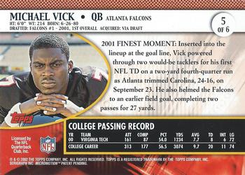 2001 Topps Pro Bowl Card Show - Jumbos #5 Michael Vick Back