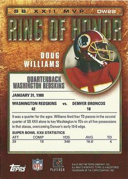 2002 Topps - Ring of Honor #DW22 Doug Williams Back