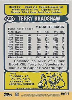 2002 Topps - Terry Bradshaw Reprints #9 Terry Bradshaw Back