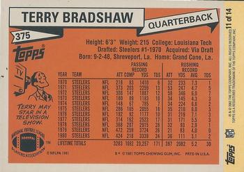 2002 Topps - Terry Bradshaw Reprints #11 Terry Bradshaw Back