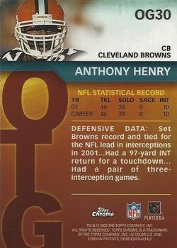 2002 Topps Chrome - Own the Game #OG30 Anthony Henry Back