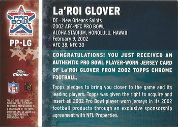 2002 Topps Chrome - Pro Bowl Jerseys #PP-LG La'Roi Glover Back