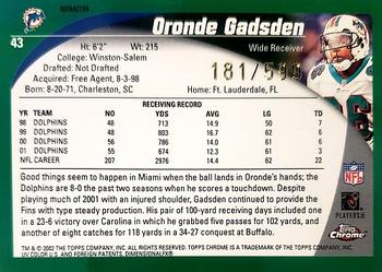 2002 Topps Chrome - Black Refractors #43 Oronde Gadsden Back