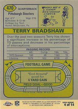 2002 Topps Chrome - Terry Bradshaw Reprints #4 Terry Bradshaw Back