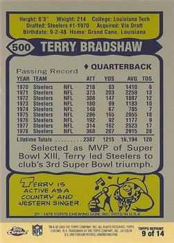 2002 Topps Chrome - Terry Bradshaw Reprints #9 Terry Bradshaw Back