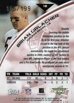 2002 Topps Debut - Red #18 Brian Urlacher Back