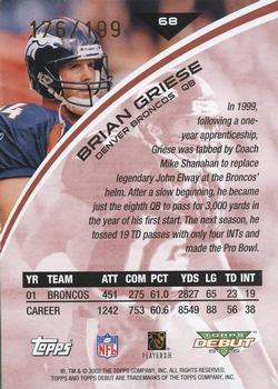 2002 Topps Debut - Red #68 Brian Griese Back