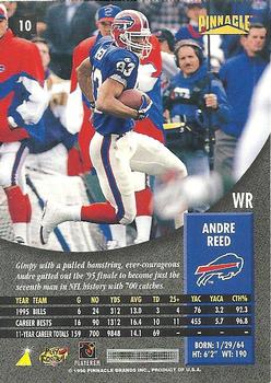 1996 Pinnacle #10 Andre Reed Back