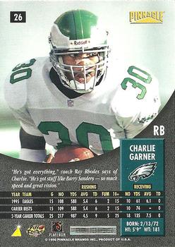 1996 Pinnacle #26 Charlie Garner Back