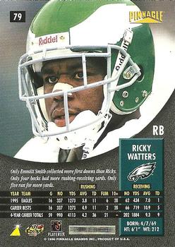 1996 Pinnacle #79 Ricky Watters Back