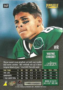1996 Pinnacle #147 Wayne Chrebet Back